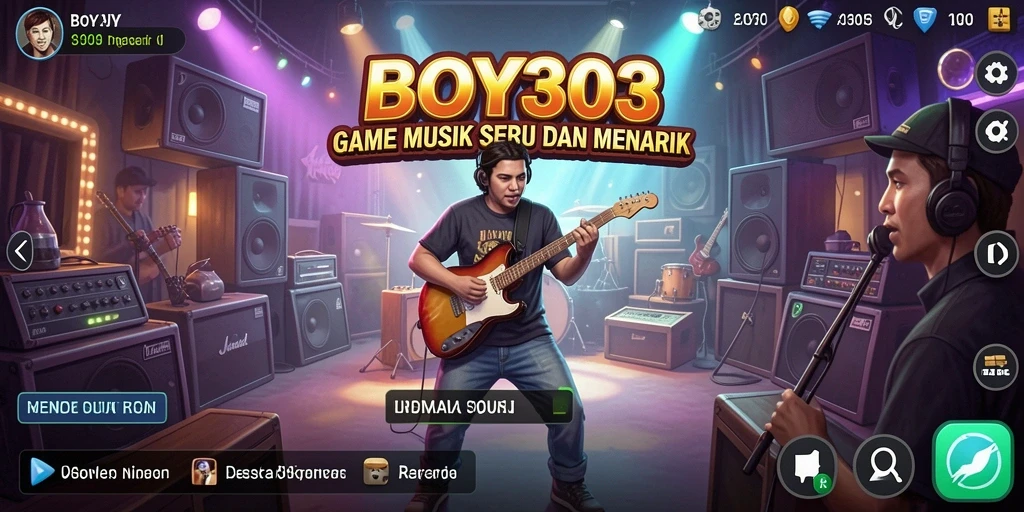 Screenshot gameplay BOY303 menampilkan keseruan bermain musik.
