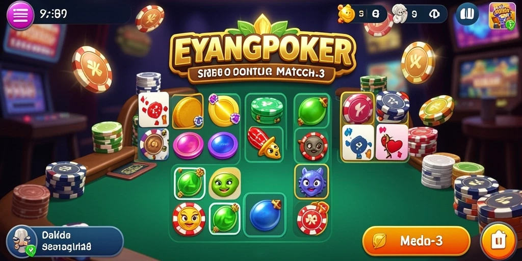 Gameplay seru EYANGPOKER dalam genre Match-3.
