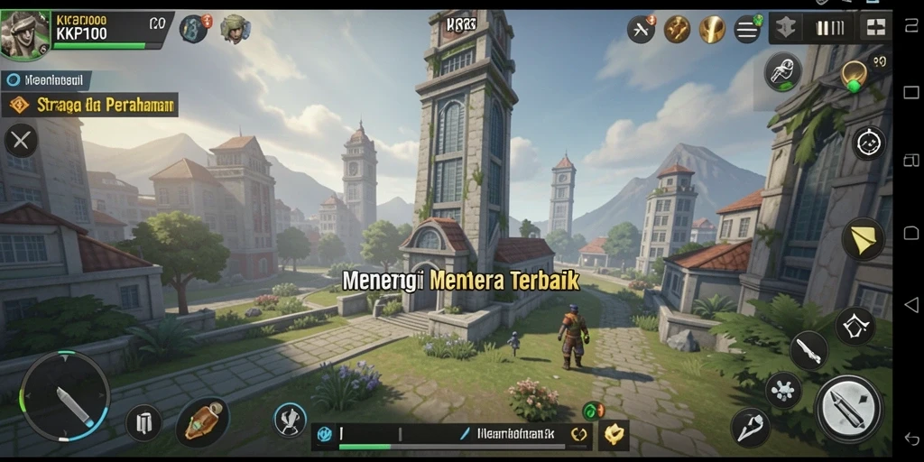 Screenshot gameplay KPK100 menampilkan strategi pertahanan menara yang mendebarkan.
