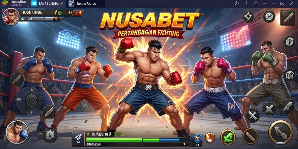 Tampilan seru gameplay Fighting di NUSABET dengan karakter bertarung.
