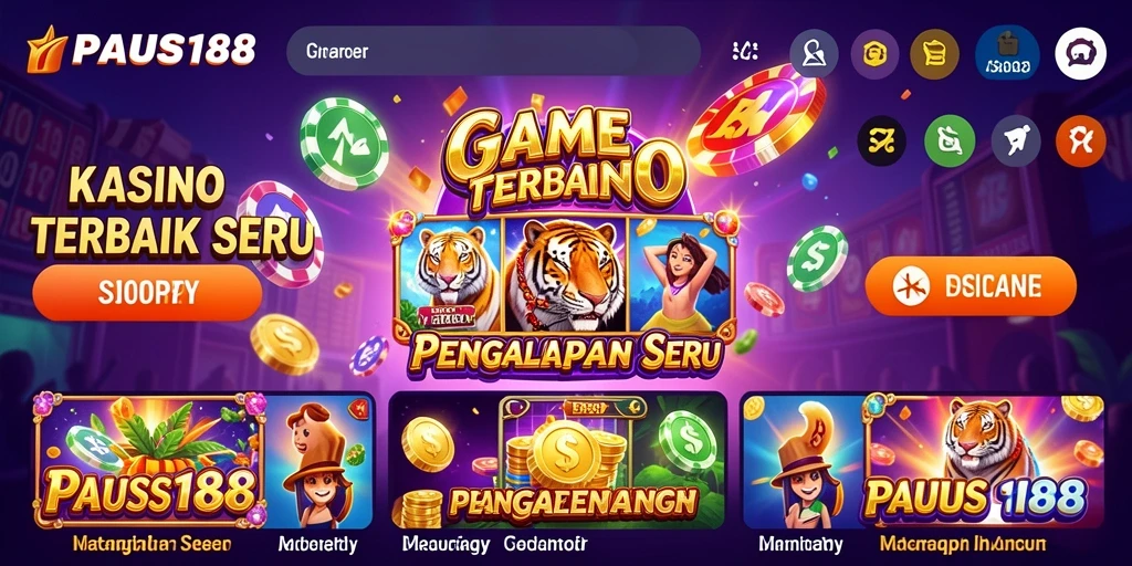 Tampilan gameplay PAUS188 dengan suasana kasino yang mendebarkan.