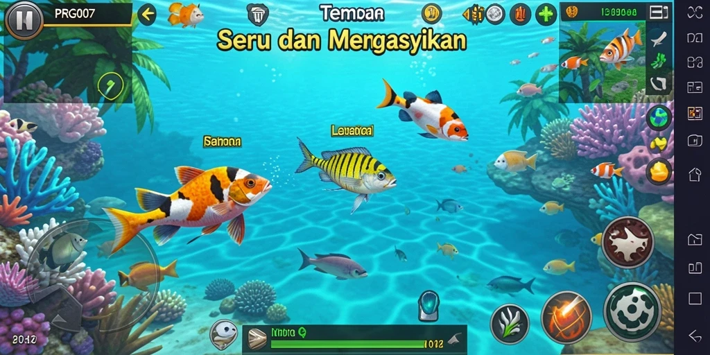 Tampilan gameplay menarik dari PRG007 dengan aksi Tembak Ikan.