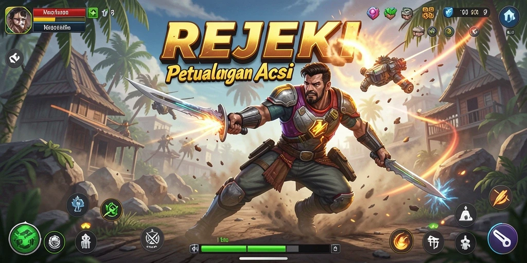 Tampilan gameplay <strong>REJEKI</strong> yang penuh aksi dan menegangkan