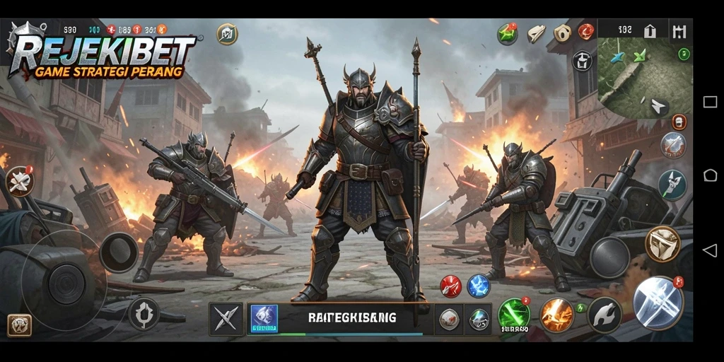 Tampilan gameplay seru di REJEKIBET dengan berbagai strategi pertempuran.