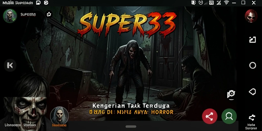 Gameplay SUPER33 yang penuh kengerian dan ketegangan.