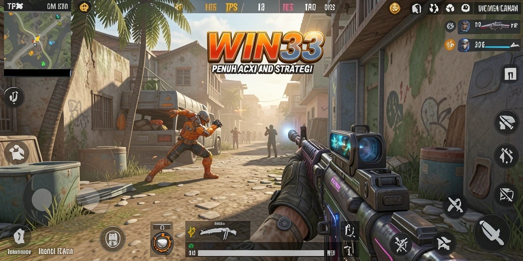 Screenshoot gameplay WIN33 dengan aksi seru di medan perang.